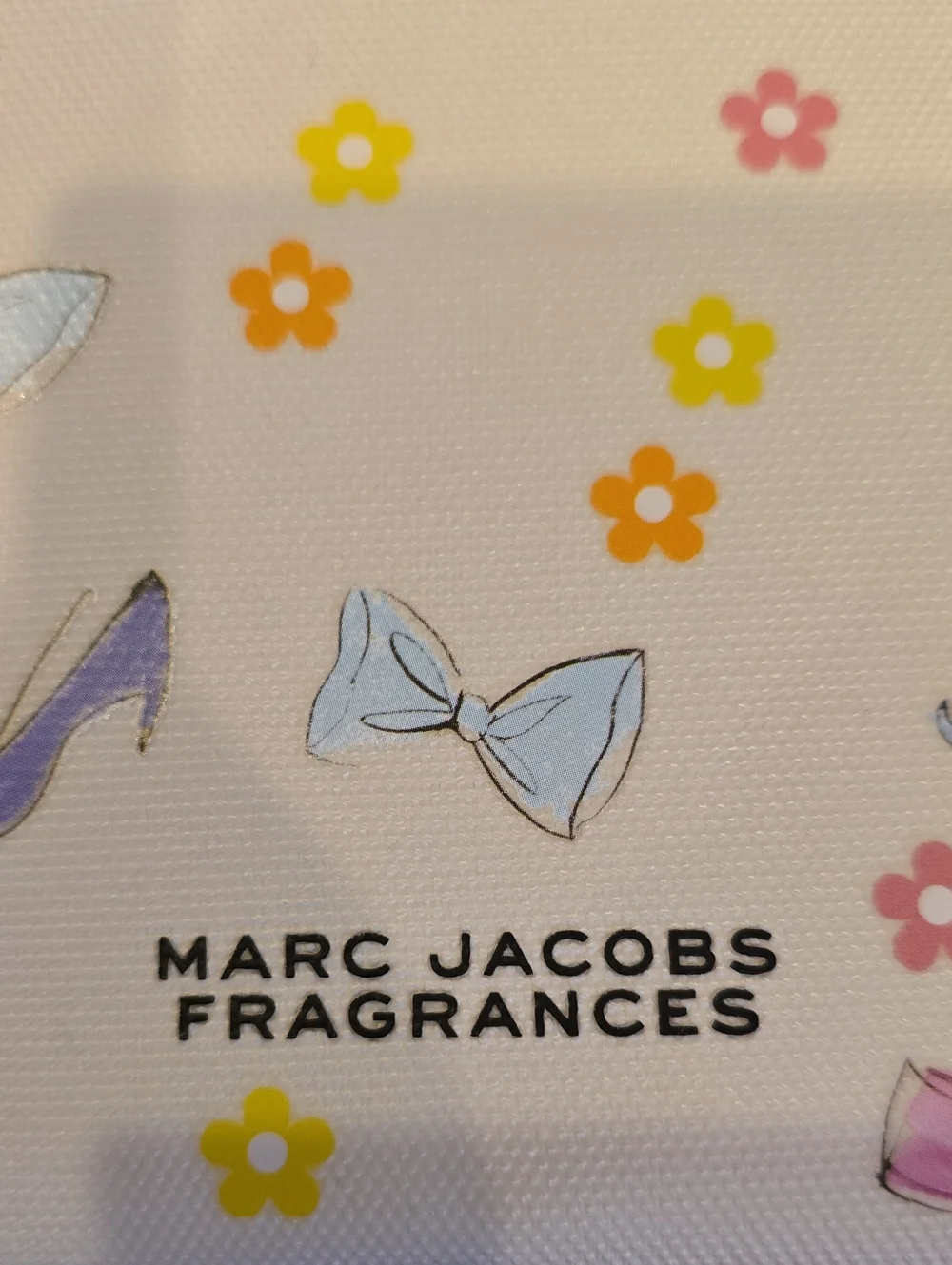 Marc Jacobs Cream Floral & Icon Printed Cosmetic Pouch